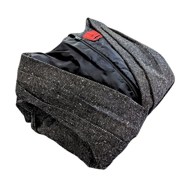 Vtg Y2K 2009 Launch Yr CH CAROLINA HERRERA Gray Wool Tweed Wrap Mini Dress Sz 6 - Picture 9 of 9